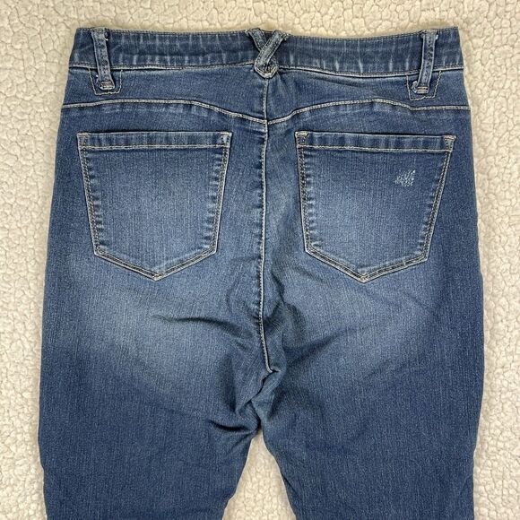 Democracy Jeans Women’s Size 6 (Actual 28x29) Blue Mid Rise Skinny Distressed - Picture 4 of 9